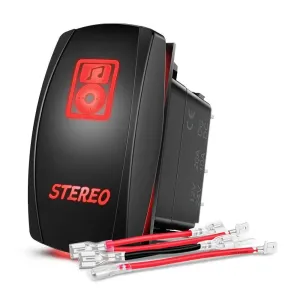 5Pin Laser On/Off Stereo Rocker Switch Red