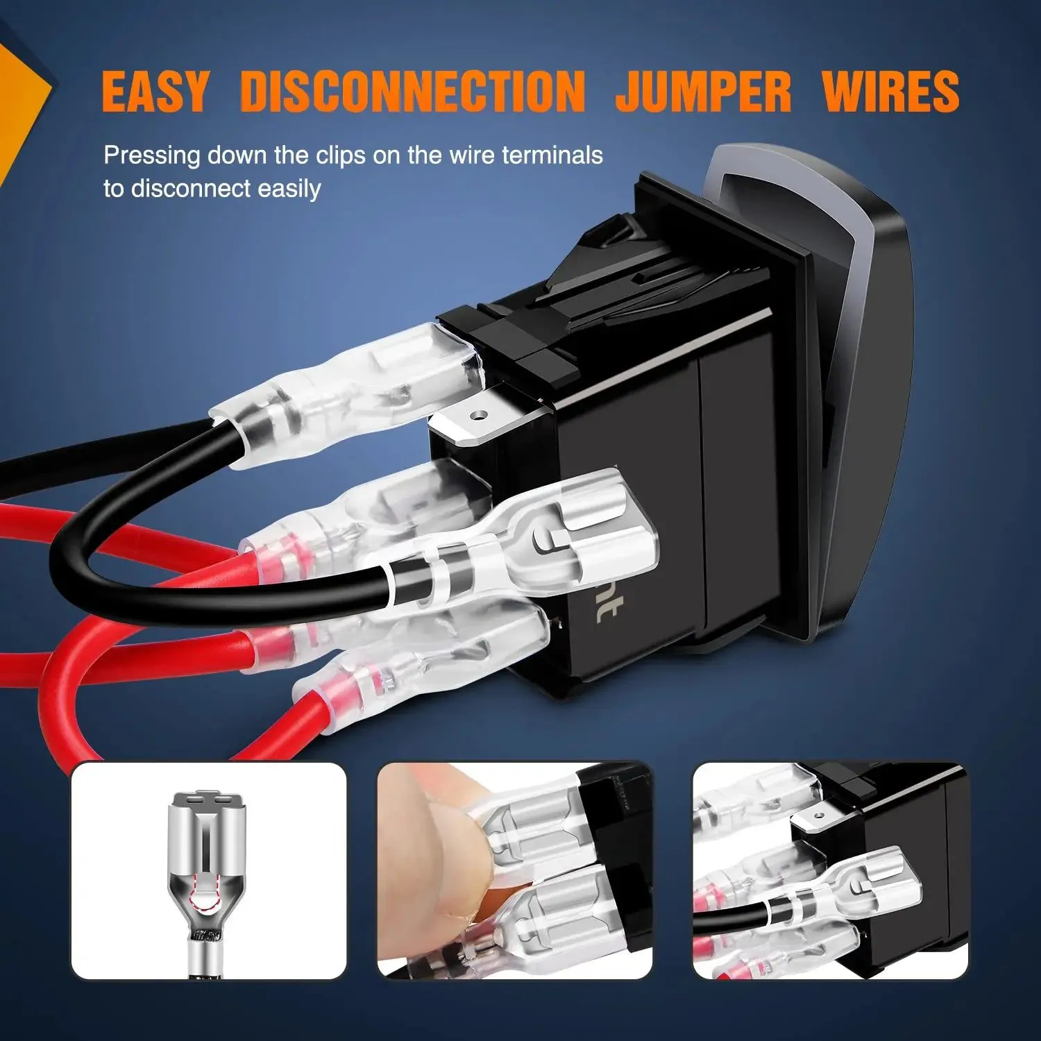 5Pin Laser On/Off Stereo Rocker Switch Red