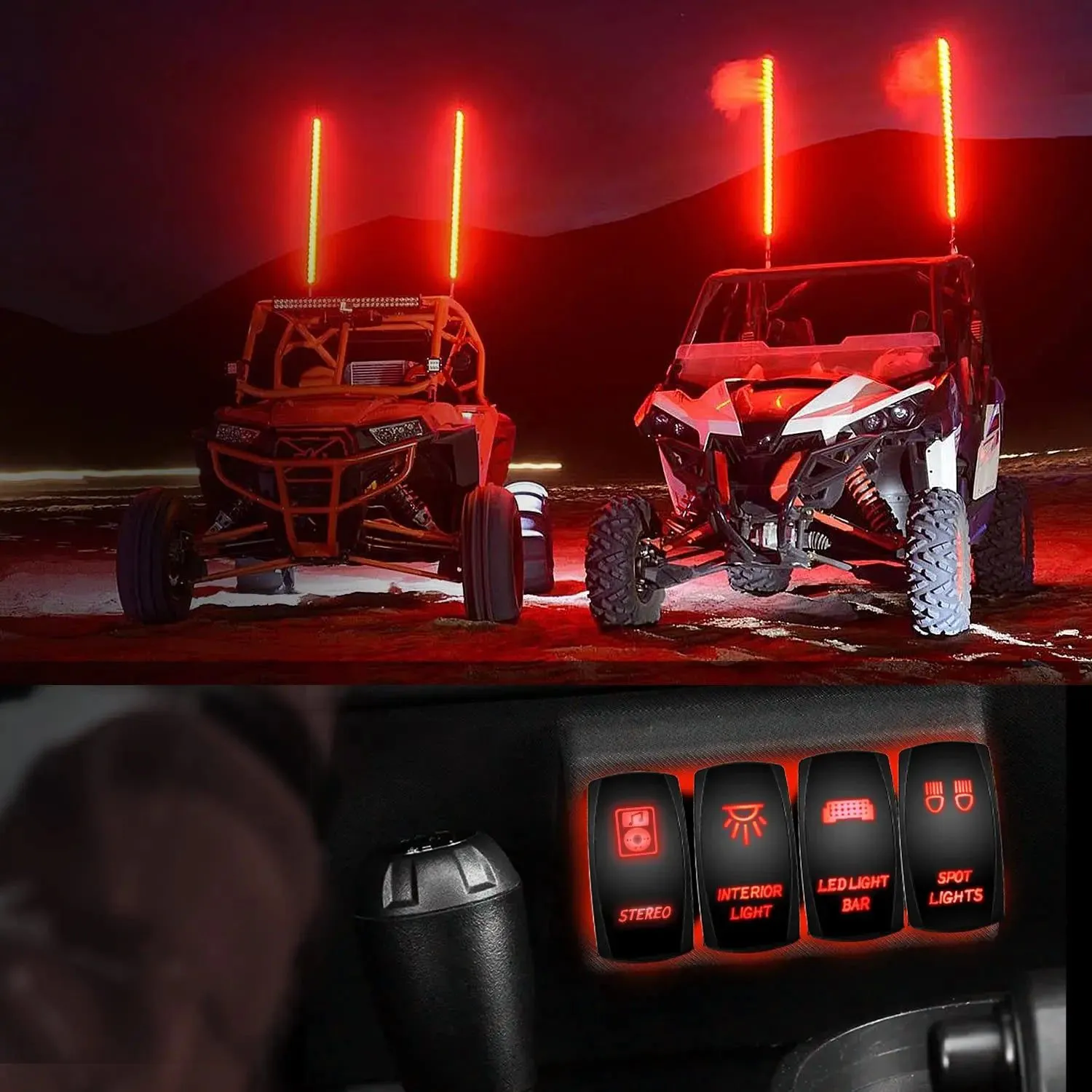5Pin Laser On/Off Stereo Rocker Switch Red