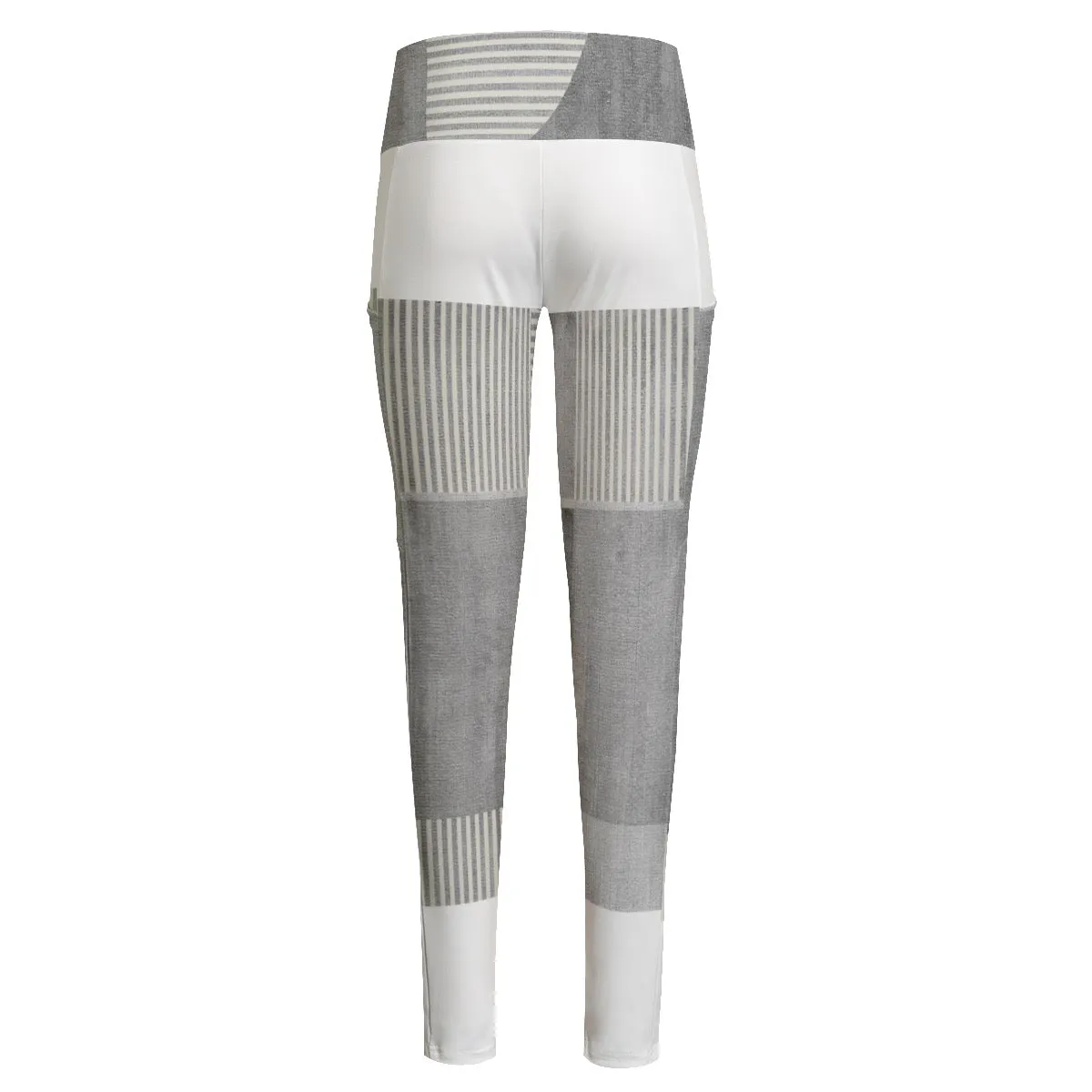 All-Over Print Women's High Waist Leggings With Side Pocket42 gray and white print