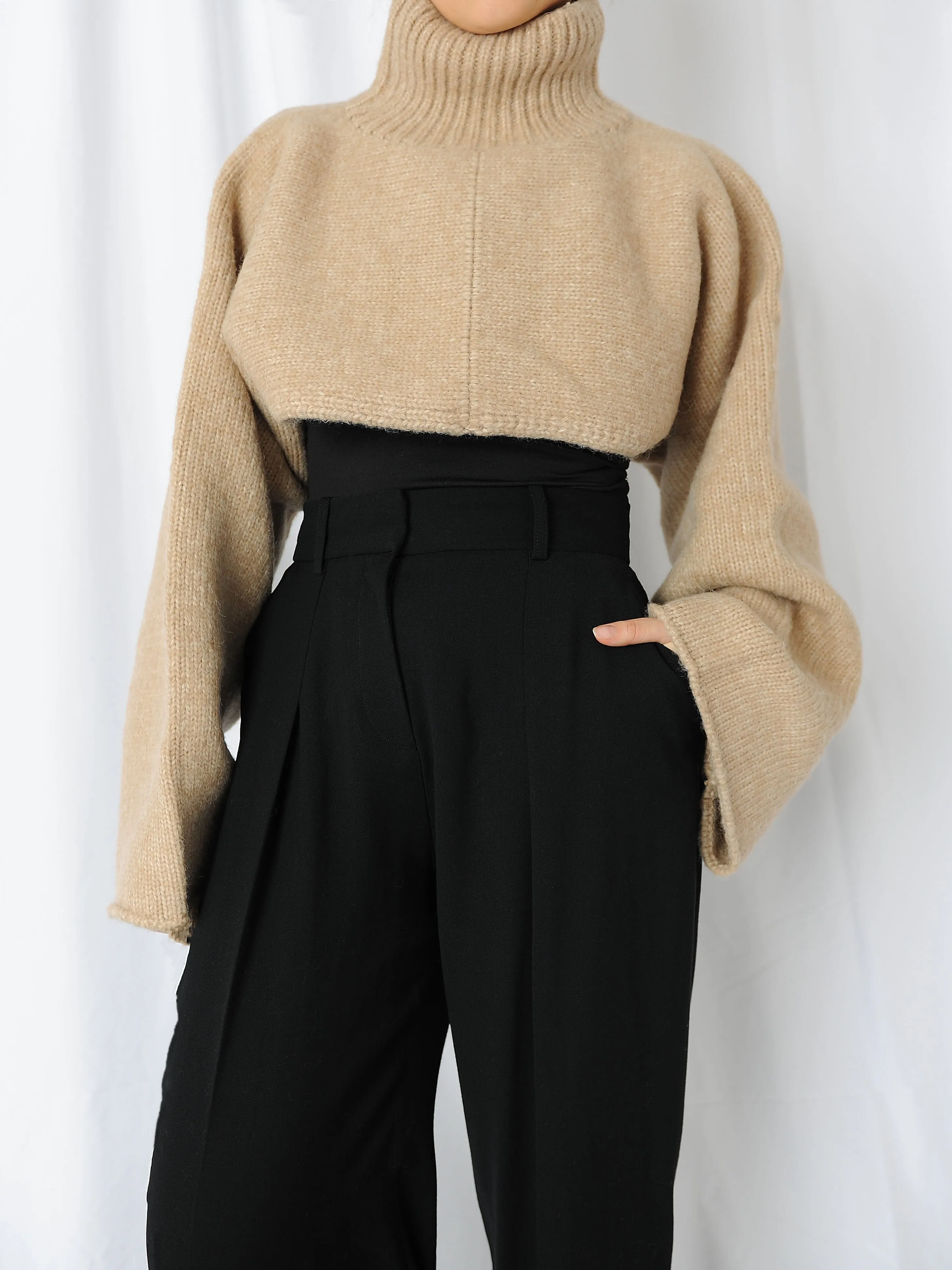 Beige Crop Sweater
