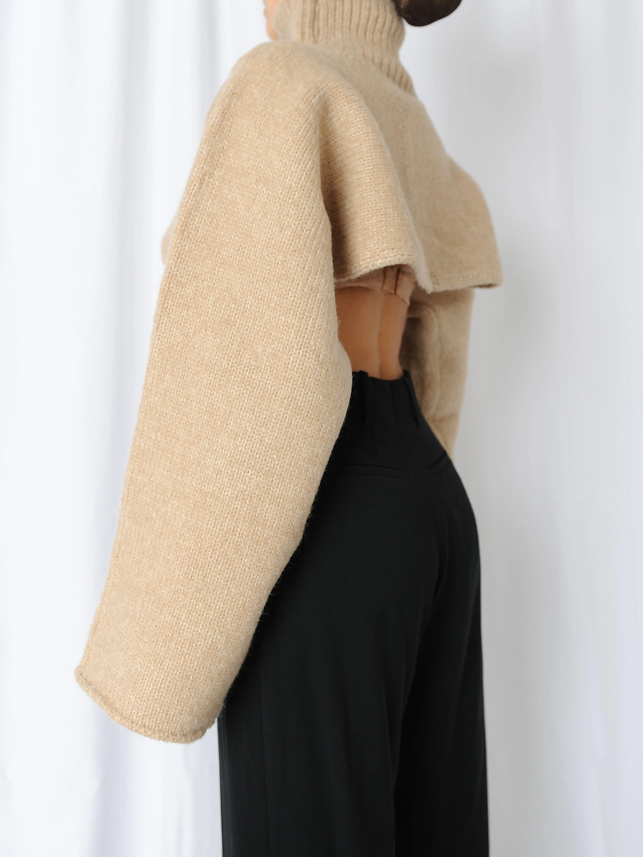 Beige Crop Sweater