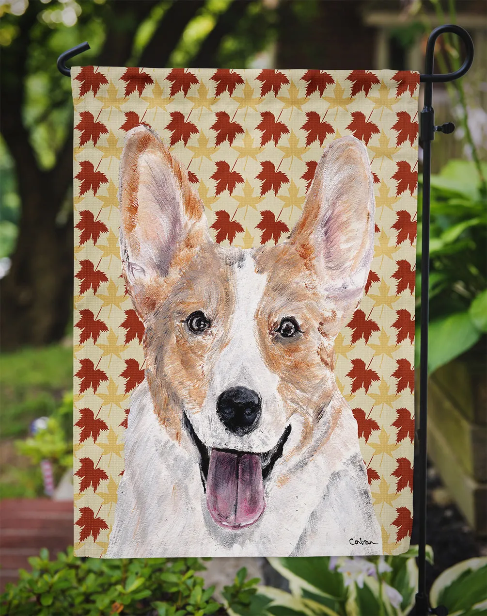Cardigan Corgi Fall Leaves Flag Garden Size SC9672GF