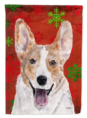 Cardigan Corgi Red Snowflakes Holiday Flag Garden Size SC9744GF