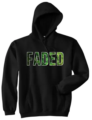 Faded Marijuana Weed Print Pullover Hoodie Hoody