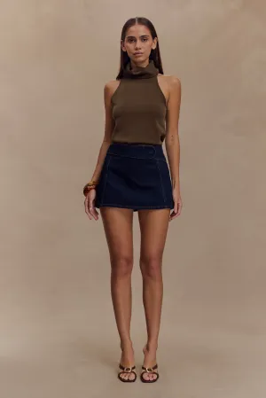 Fallon Denim Micro Mini Skort - Indigo Blue