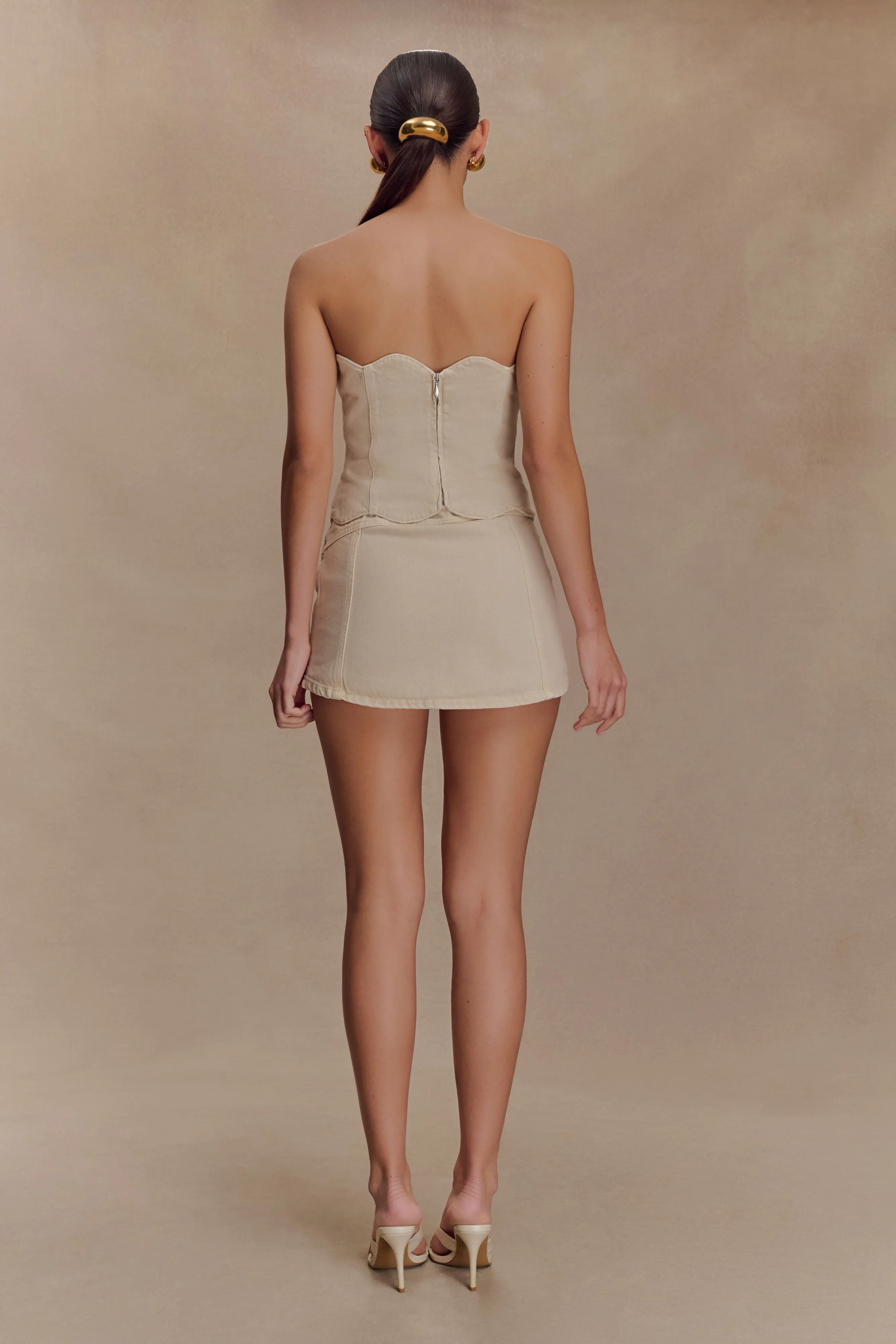 Fallon Denim Micro Mini Skort - Stone Wash