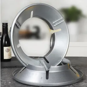 Gas Stove Cover Disk-Windshield Bracket Gas Stove Energy Saving Cover Disk Fire Reflection Windproof Stand (Pack of 2)