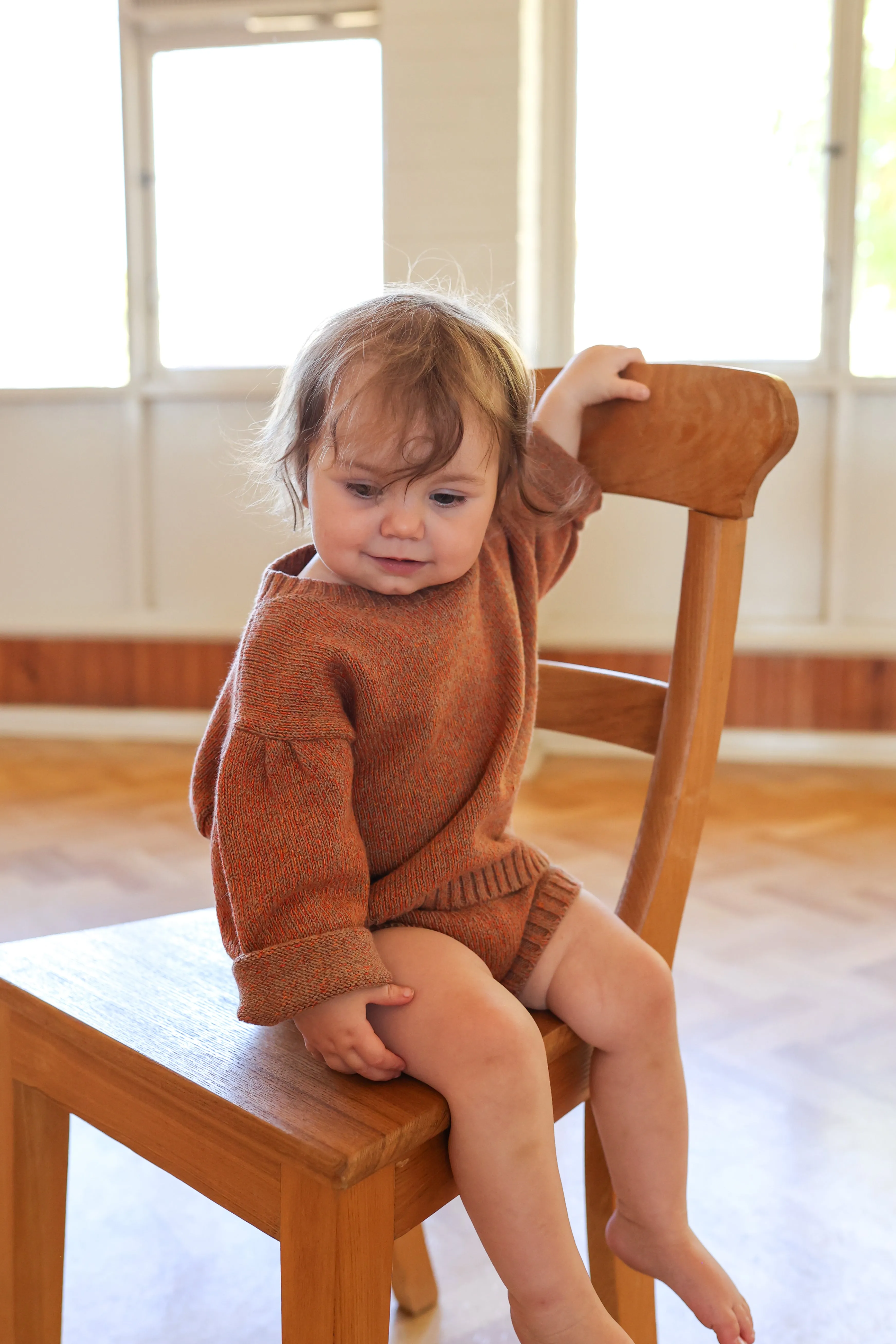 Grown Fleck Yarn Pull Over - Tawny
