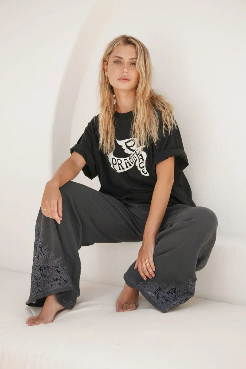 IN HARMONY LACE PANT - CHARCOAL