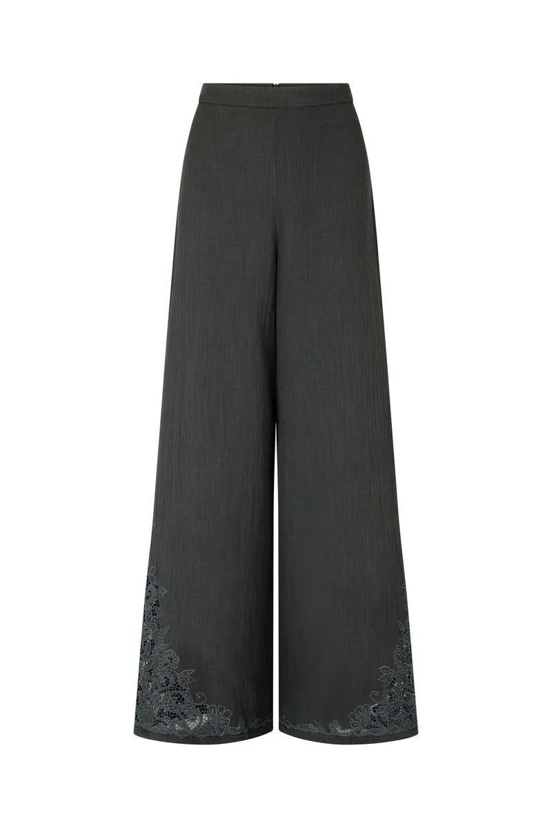 IN HARMONY LACE PANT - CHARCOAL