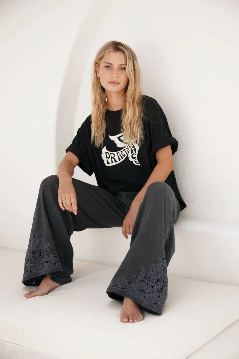 IN HARMONY LACE PANT - CHARCOAL