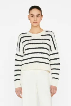 Oversized Crop Crew Sweater