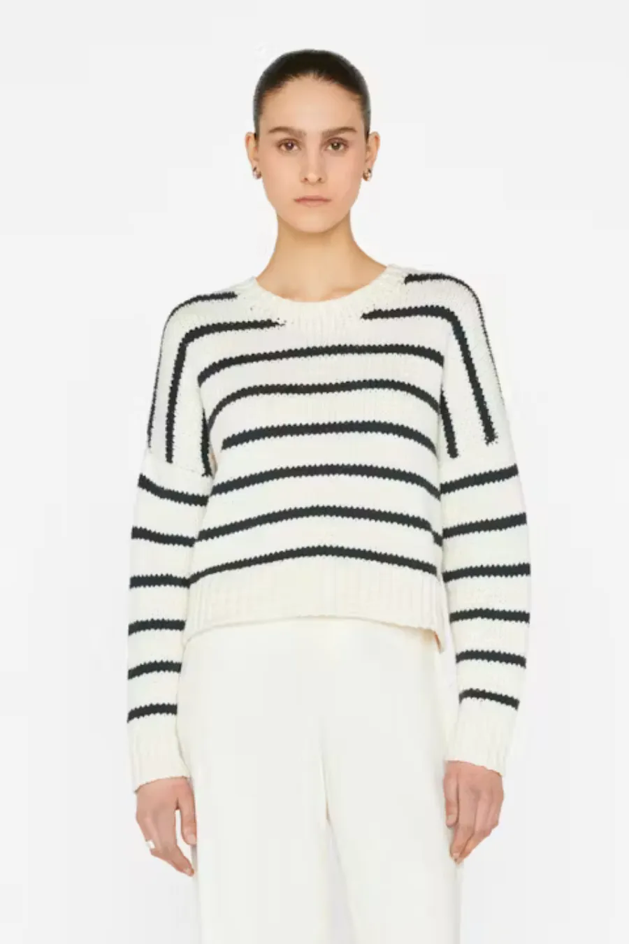 Oversized Crop Crew Sweater