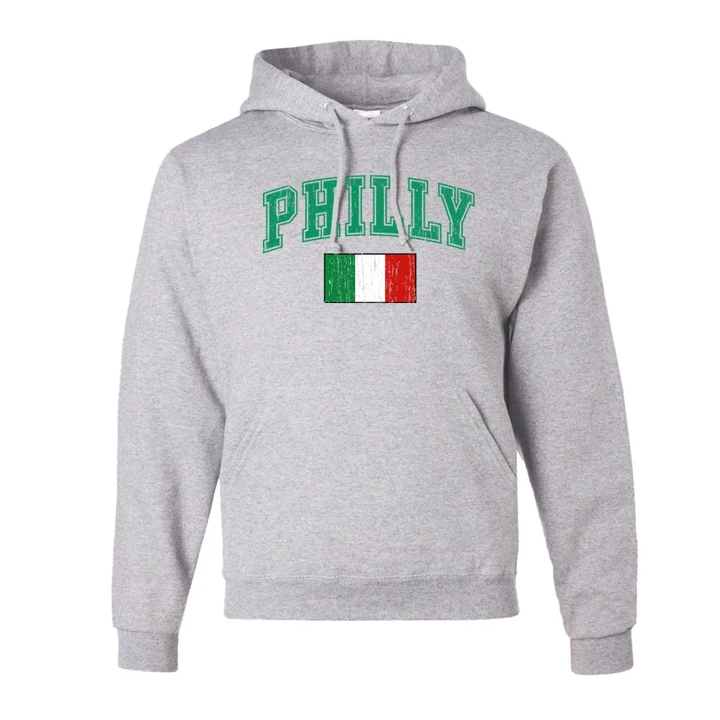 Philly Italian Flag Pullover Hoodie | Philly Italian Flag Ash Pull Over Hoodie