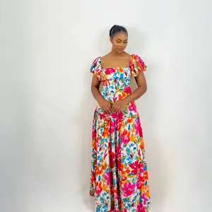 Positano Maxi Dress (Sunset Canvas)
