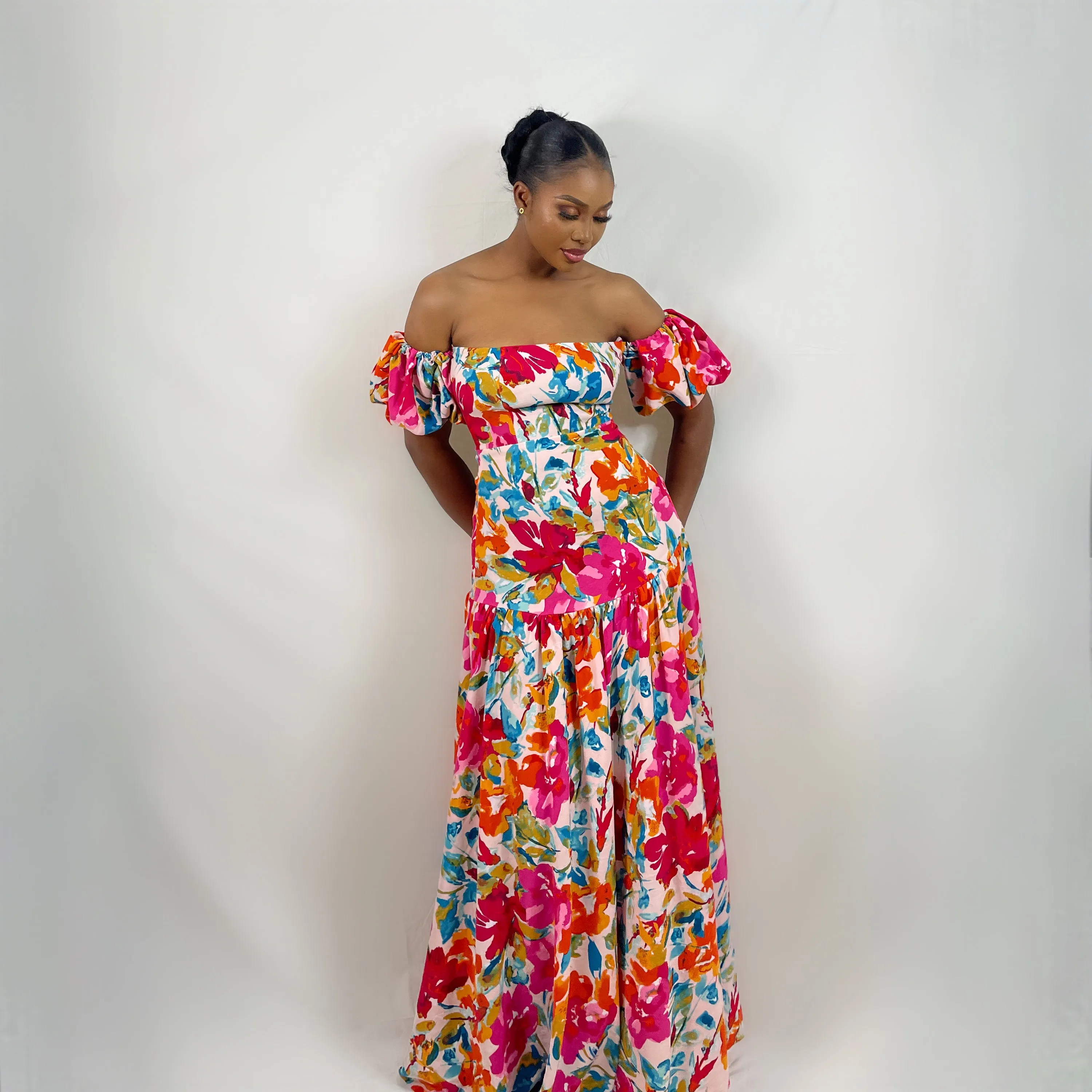 Positano Maxi Dress (Sunset Canvas)