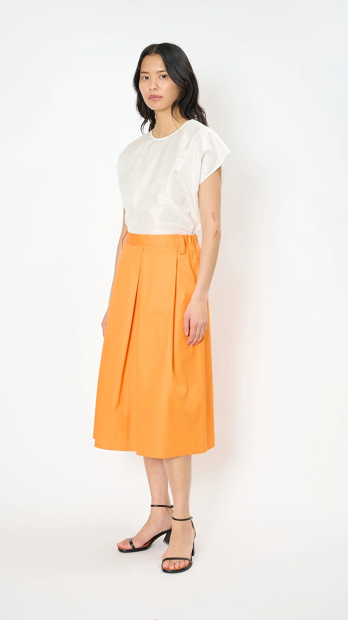 Selena Midi Skirt in Orange