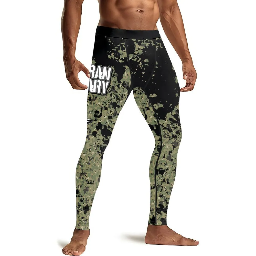 Veteran Navy Camouflage Men's Compression Leggings