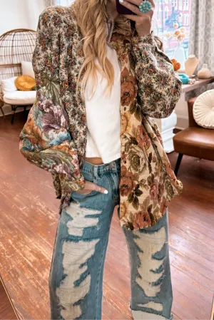 Vintage Floral Button Up Shacket